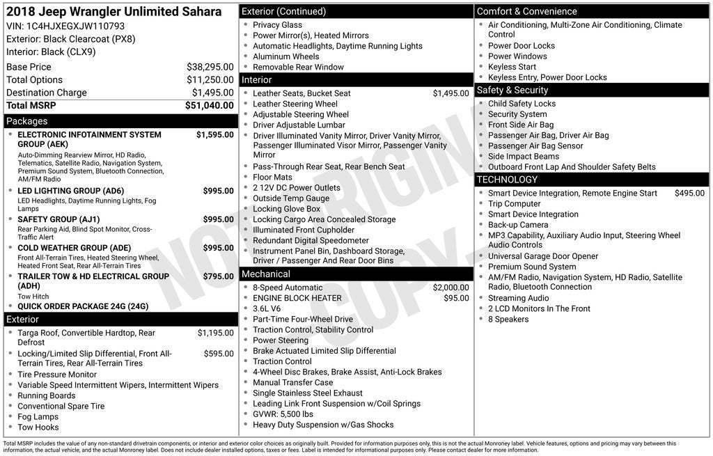 2018 Jeep Wrangler Unlimited Sahara 4x4