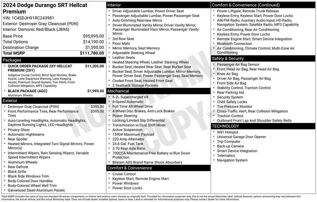 2024 Dodge Durango SRT Hellcat Premium