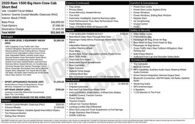 2020 RAM 1500 Big Horn Crew Cab 4x4 5'7" Box