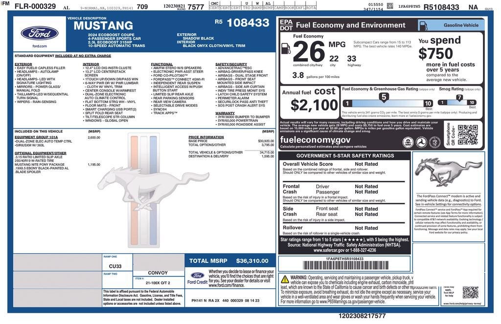 2024 Ford Mustang EcoBoost Fastback