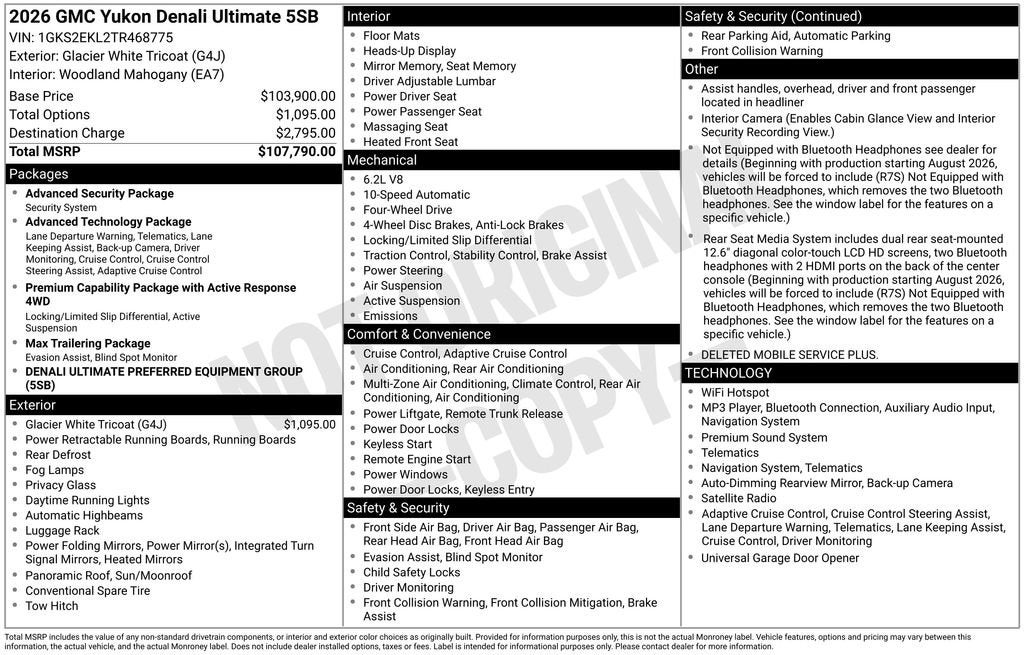 2026 GMC Yukon Denali Ultimate