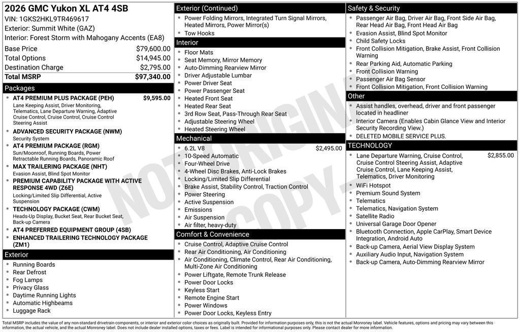 2026 GMC Yukon XL AT4
