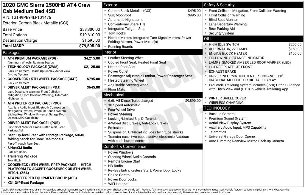 2020 GMC Sierra 2500 HD AT4