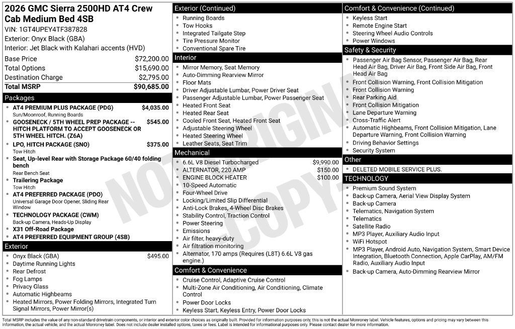 2026 GMC Sierra 2500 HD AT4