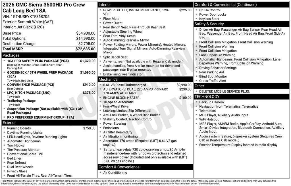 2026 GMC Sierra 3500 HD Pro DRW