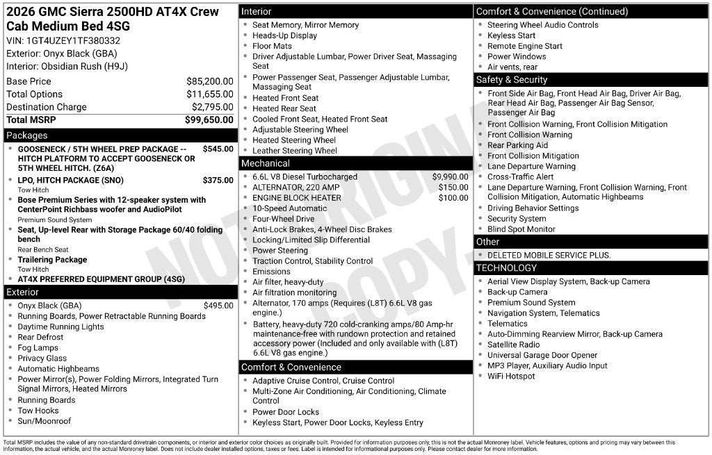 2026 GMC Sierra 2500 HD AT4X