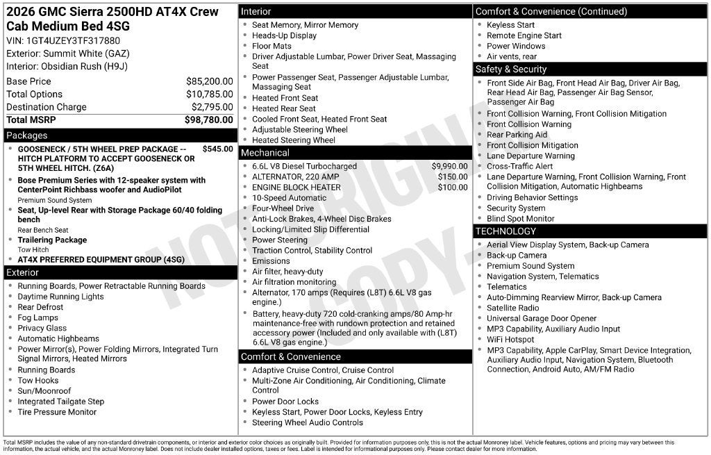 2026 GMC Sierra 2500 HD AT4X