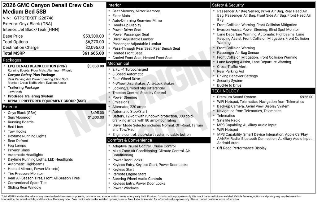 2026 GMC Canyon Denali