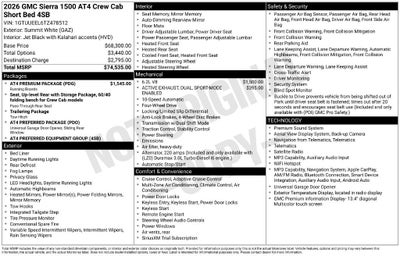 2026 GMC Sierra 1500 AT4