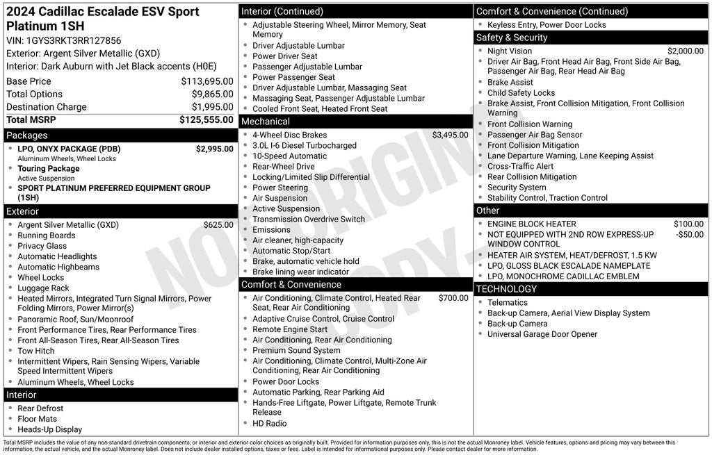 2024 Cadillac Escalade ESV Sport Platinum
