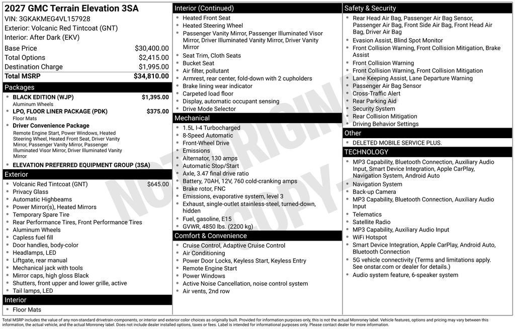 2027 GMC Terrain Elevation