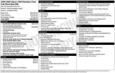 2026 GMC Sierra 1500 Elevation