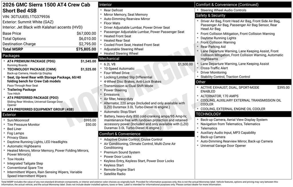 2026 GMC Sierra 1500 AT4