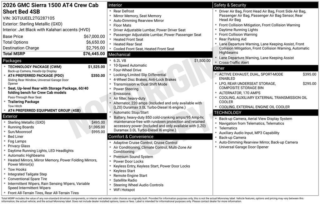 2026 GMC Sierra 1500 AT4