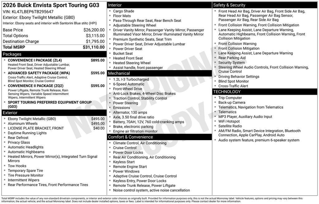 2026 Buick Envista Sport Touring