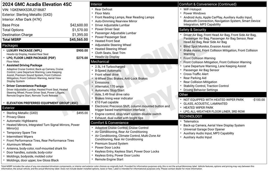 2024 GMC Acadia Elevation