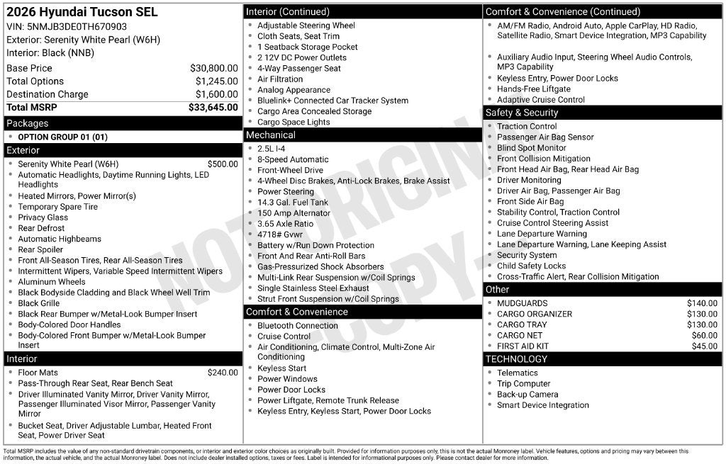 2026 Hyundai Tucson SEL