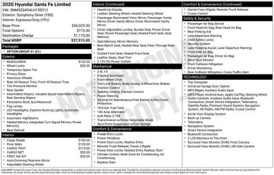 2020 Hyundai Santa Fe Limited