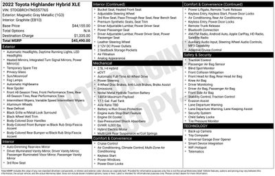 2022 Toyota Highlander Hybrid XLE