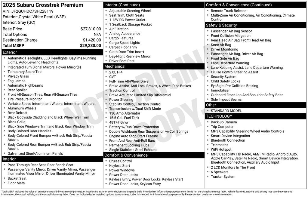 2025 Subaru Crosstrek Premium