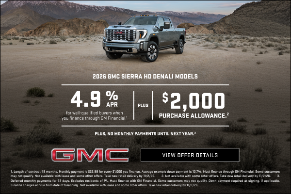 4.9% APR for well-qualified buyers when you finance through GM Financial.1

Plus, $2,000 PURCHASE...